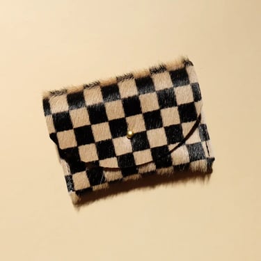 PRIMECUT Cardholder - Tan Checkered Hair On Hide