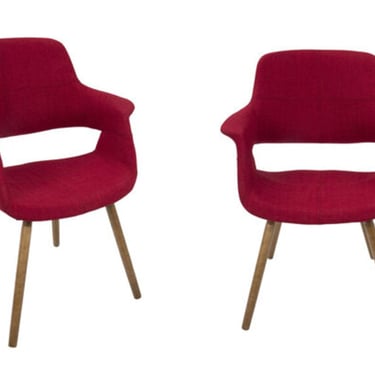 Set of 4 Red Dining Chairs