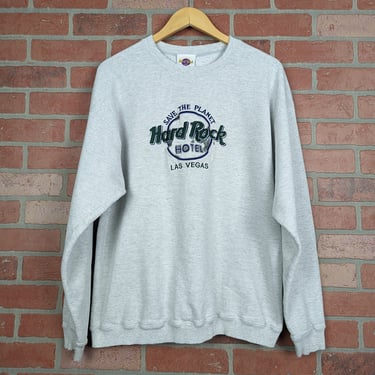 Vintage 90s Embroidered Hard Rock Las Vegas ORIGINAL Crewneck Sweatshirt - Large / Extra Large 