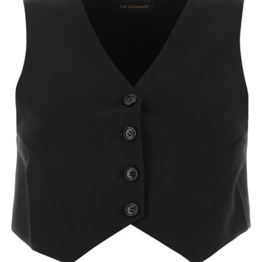 The Andamane Women Black Stretch Polyester Blend Vest