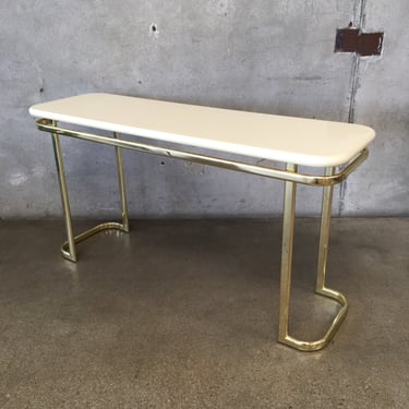1980's Gold And Ivory Side Table