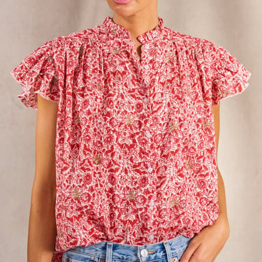 Patti Frill Short Sleeve Top