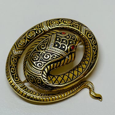 Damascene Cobra Snake Brooch