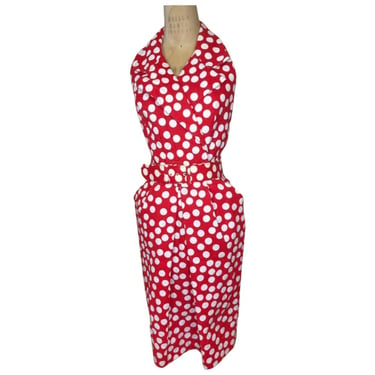 1980s red polka dot dress 