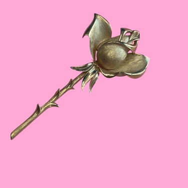 Vintage Gold Rose Brooch