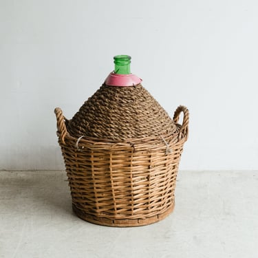 Oil Bottle with Woven Basket