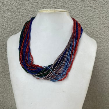 Vintage Venetian bead necklace multi strands multi colors choker style NWT Made in Italy 