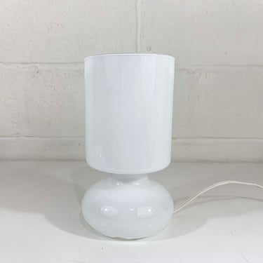 Vintage White Ikea Lamp Lykta Glass Mushroom Side Table Light Lighting 1990s 90s Minimalist Contemporary Decor 