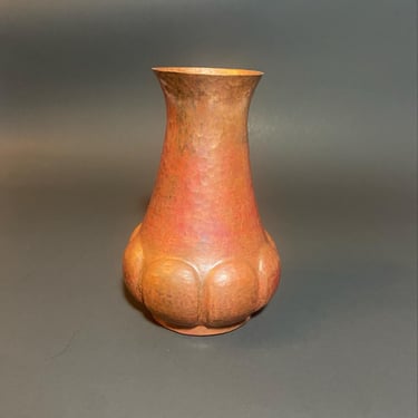 Vintage Small Hand Hammered Copper Vase Santa Clara Del Cobre Mexico 