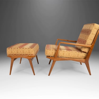 Italian Modern Lounge Chair and Ottoman by Carlo de Carli for M. Singer and Sons, Italy, 1950s 