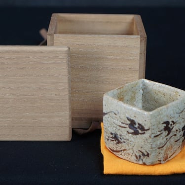 Japan Shinoyaki ceramic Yunomi 1950s Sakura Sencha tea cup 