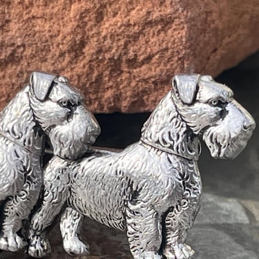 Vintage Midcentury Sterling Silver Detailed Scottish Terrier / Schnauzer Dog Brooch / Pin by Taylord 