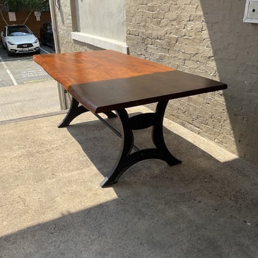 Walnut & Iron Industrial Style Table