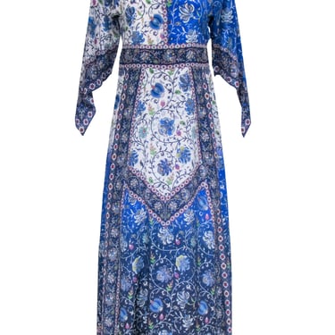 Tanvi Kedia - Blue Multi Paisley Print Dress Sz 4