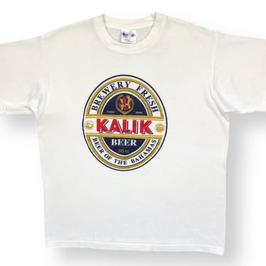 Vintage 90s Kalik Beer “Beer of the Bahamas” Promotional Alcohol Graphic T-Shirt Size Medium/Large 