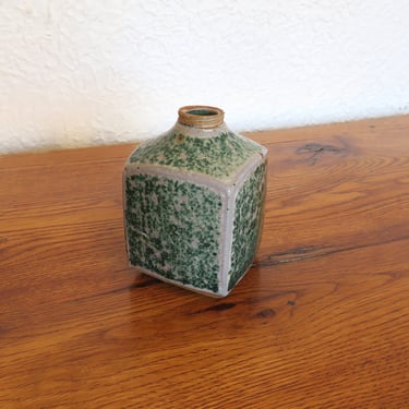 Vintage Antique Stoneware Ginger Jar 4 Sided 