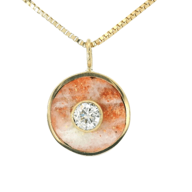 Cerclen Necklace - Sunstone & Diamond