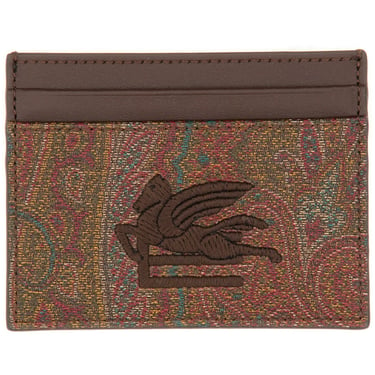 Etro Women Paisley Card Holder With Pegasus