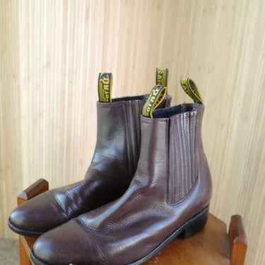 Brown leather pull on boots