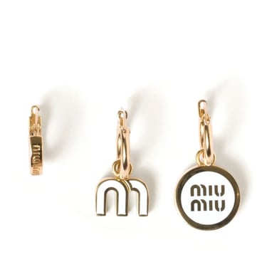 Miu Miu Women Set Of Three Enameled Metal Earrings
