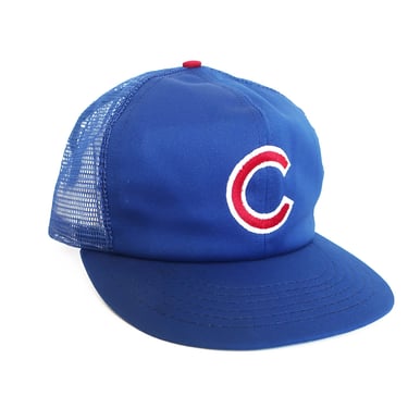 Chicago Cubs hat / Cubs snapback / 1980s Chicago Cubs mesh green bottom trucker hat cap snapback 