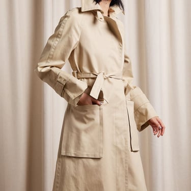 GUCCI 00s Khaki Full Length Trench Coat with 
