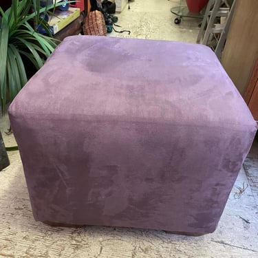 Purple Cube Microfiber Ottoman