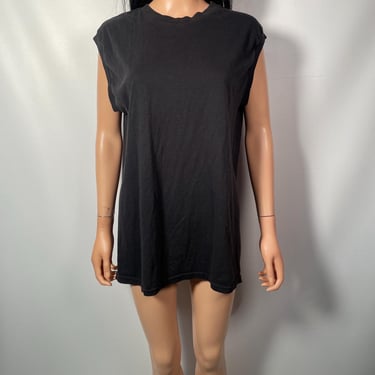 Vintage 80s Black Muscle Tshirt Size L 