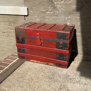 Painted Steamer Trunk