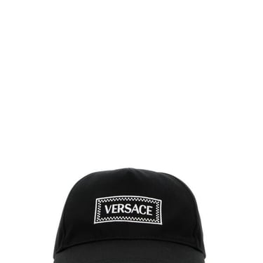 Versace Men Black Cotton Baseball Cap