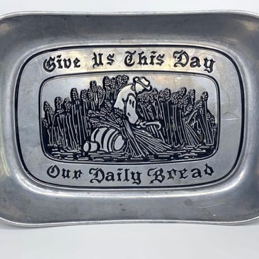 Wilton Armetale Give us This Day Our Daily Bread vintage tray 