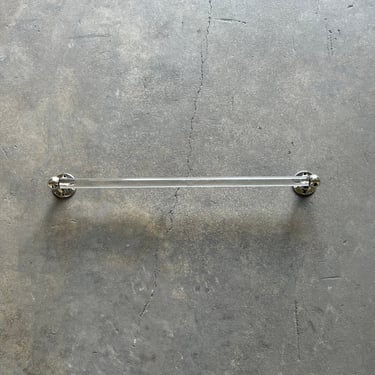 Vintage 1940s Glass Bathroom 24” Towel Bar Hardware Salvage 