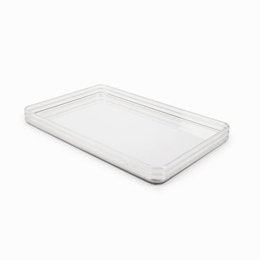 Hollywood Regency Glass Serving Tray Clear Acrylic 