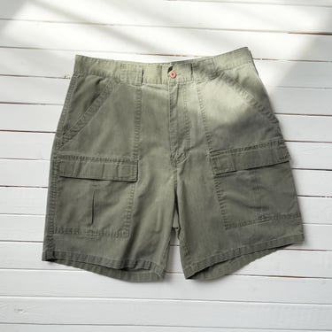 high waisted shorts 80s 90s vintage olive green cargo shorts 