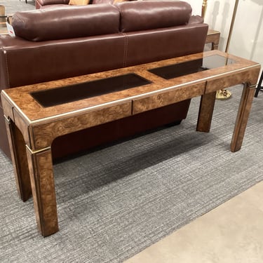 Burl &amp; Glass Sofa Table