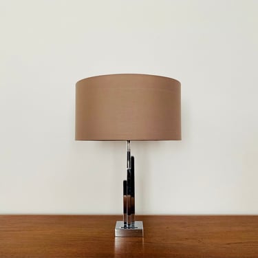 1970s Modernist Chrome Plated Table Lamp 