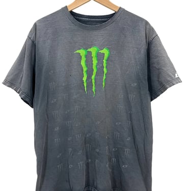 Monster Energy Black Sun Faded Distressed T-Shirt Fits Large