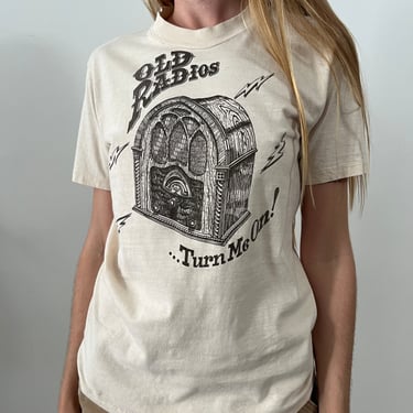 70s Old Radios Turn Me On tee