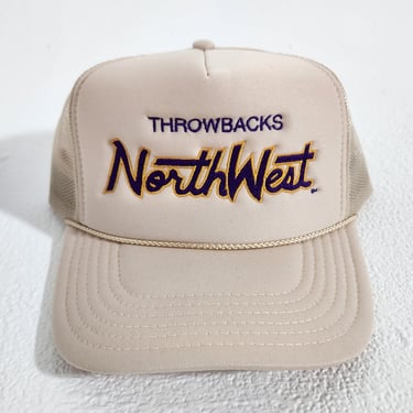 Throwbacks Northwest Script Cream Snapback Hat