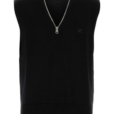 Courreges Man Black Wool Vest