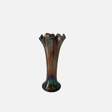 Northwood "Feathers" Carnival Glass Vase 