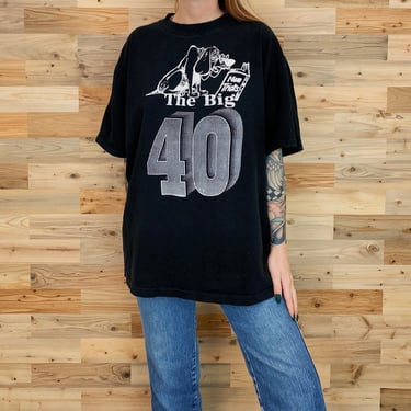 90's Vintage Old Dog New Tricks Big 40 Tee Shirt 