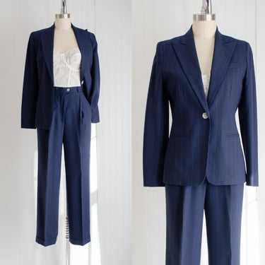 Ralph Lauren suit 90s y2k vintage navy blue pinstripe pantsuit 