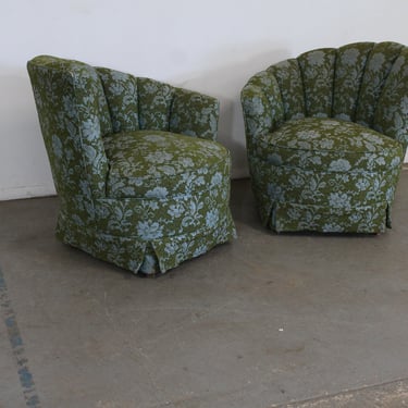 Pair of Mid-Century Modern Vladimir Kagan Style Corkscrew Club Chairs 