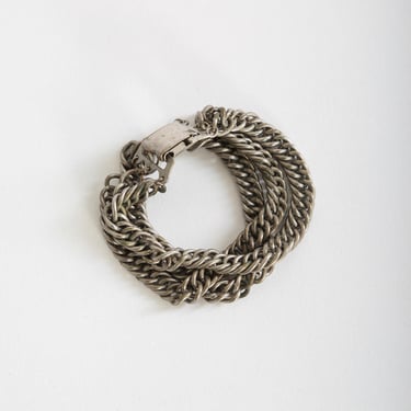 Vintage 1940s thick 3 row chain bracelet 