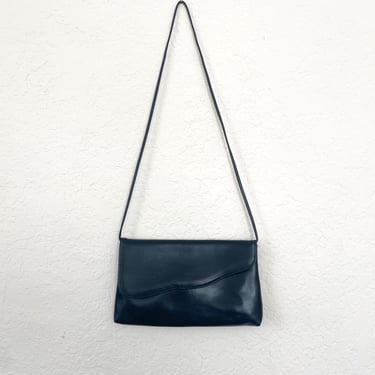Vintage 80s Navy Blue Crossbody Purse 