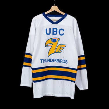 Vintage UBC Thunderbirds Hockey Jersey - Men's Medium | 90s University Of British Columbia Athletic Uniform Shirt 