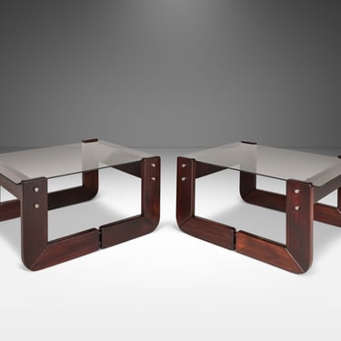 Set of Two (2) Mid-Century Modern End Tables in Jacaranda by Percival Lafer, Brazil, c. 1970's 