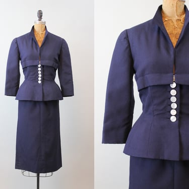 1940s BEN REIG navy gabardine suit xs small | new winter 