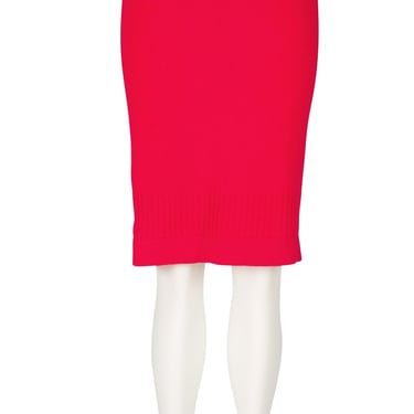 Chanel 1980s Vintage Red Cashmere Knit High-Waisted Pencil Skirt 
